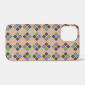 幾何学的な対角線タイル青い緑（任意の色） Case-Mate iPhoneケース (裏面 (横))