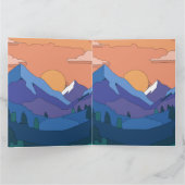 幾何学的な山の夕日 カード (内部)