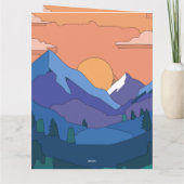 幾何学的な山の夕日 カード (裏面)