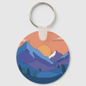 幾何学的な山の夕日 キーホルダー (裏面)