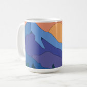 幾何学的な山の夕日 コーヒーマグカップ (正面左)