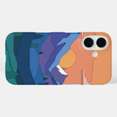 幾何学的な山の夕日 Case-Mate iPhoneケース (裏面 (横))