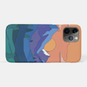 幾何学的な山の夕日 Case-Mate iPhoneケース (裏面(横))