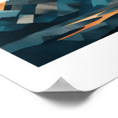 幾何学的な山の風景ウォールアート – ミニマリスト ポスター (角)