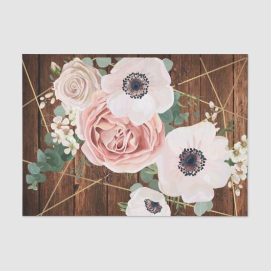 幾何学的な庭のばら色の納屋を包むティッシュペーパー 薄葉紙 (正面)