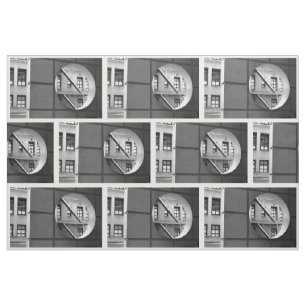 幾何学的な建築の黒く及び白い写真の生地 ファブリック