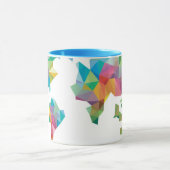 幾何学的な形から成っている世界地図 マグカップ (中央)