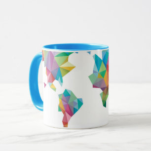 幾何学的な形から成っている世界地図 マグカップ
