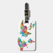 幾何学的な形から成っている世界地図 ラゲッジタグ (正面縦)
