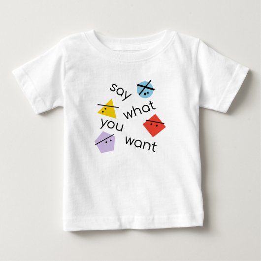 幾何学的な形があなたの願いを叶えるデザイン ベビーTシャツ (正面)