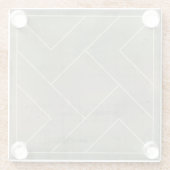 幾何学的な形の抽象的な青写真 ガラスコースター (裏面)