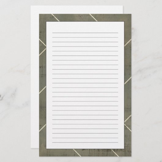 幾何学的な形の抽象的な青写真 便箋 (正面/裏面)