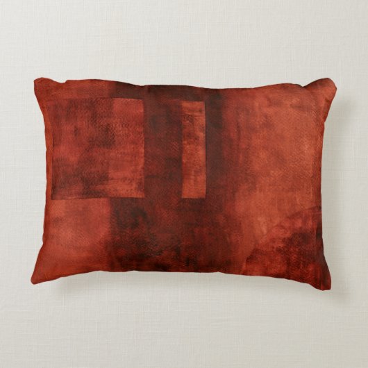 幾何学的な形の深い深紅色の絵画 アクセントクッション (裏面)