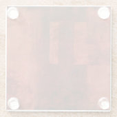 幾何学的な形の深い深紅色の絵画 ガラスコースター (裏面)