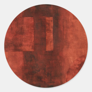 幾何学的な形の深い深紅色の絵画 ラウンドシール