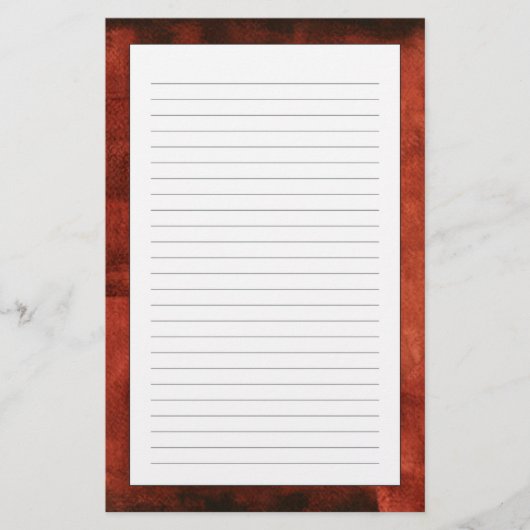 幾何学的な形の深い深紅色の絵画 便箋 (正面)