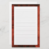 幾何学的な形の深い深紅色の絵画 便箋 (正面/裏面)