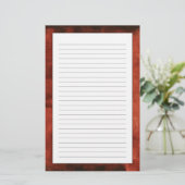 幾何学的な形の深い深紅色の絵画 便箋 (スタンド正面)