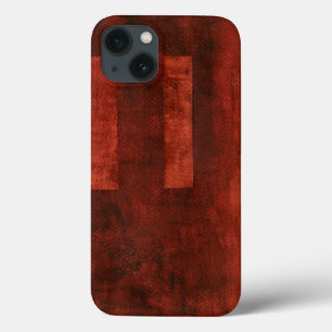 幾何学的な形の深い深紅色の絵画 iPhone 13ケース