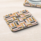 幾何学的な形パターン コースター (左側)