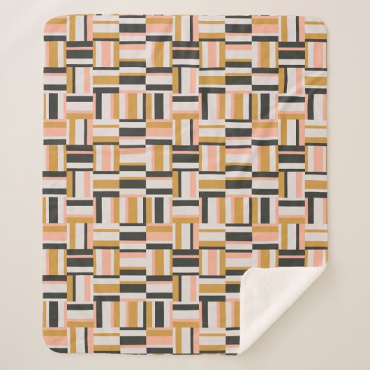 幾何学的な形パターン シェルパブランケット (正面)
