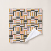 幾何学的な形パターン バスタオルセット (ウォッシュタオル)