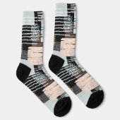 幾何学的な形状とストライプ ソックス (右)