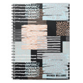 幾何学的な形状とストライプ ノートブック (正面)