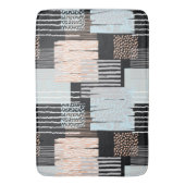 幾何学的な形状とストライプ バスマット (正面縦)