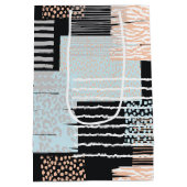 幾何学的な形状とストライプ ミディアムペーパーバッグ (裏面)