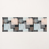 幾何学的な形状とストライプ ヨガマット (裏面(横))