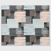 幾何学的な形状とストライプ ラッピングペーパー (フラット)