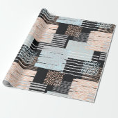 幾何学的な形状とストライプ ラッピングペーパー (アンロールド)