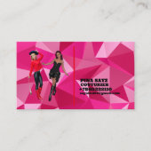 幾何学的な形状のモダンピンククーリエ 名刺 (正面)