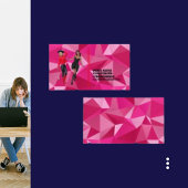 幾何学的な形状のモダンピンククーリエ 名刺