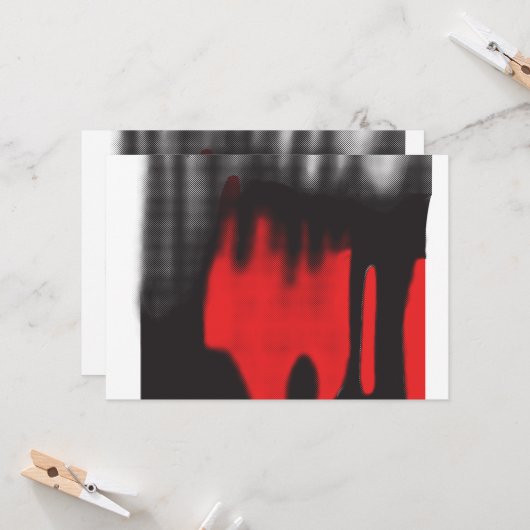 幾何学的な形状を持つ赤いグラフィックはっきりしたデザイン 招待状 (正面/裏面インサイチュ)