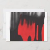 幾何学的な形状を持つ赤いグラフィックはっきりしたデザイン 招待状 (裏面)