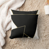 幾何学的な形状スカンジブラック金ゴールド装飾用クッション クッション (ブランケット)