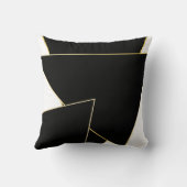 幾何学的な形状スカンジブラック金ゴールド装飾用クッション クッション (裏面)