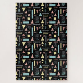 幾何学的な形状ブラックパターン ジグソーパズル