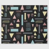 幾何学的な形状ブラックパターン ラッピングペーパー (フラット)