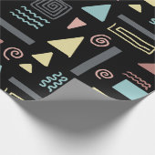 幾何学的な形状ブラックパターン ラッピングペーパー (角)