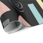 幾何学的な形状ブラックパターン ラッピングペーパー (ロールコーナー)