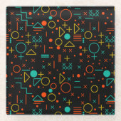 幾何学的な形状 ガラスコースター (正面)