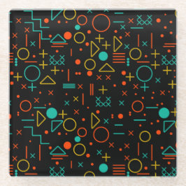 幾何学的な形状 ガラスコースター