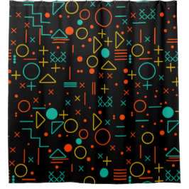 幾何学的な形状 シャワーカーテン