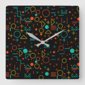 幾何学的な形状 スクエア壁時計 (正面)