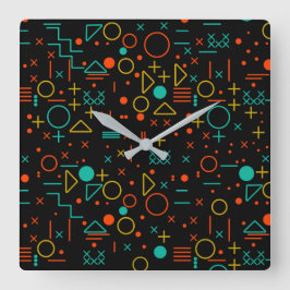 幾何学的な形状 スクエア壁時計