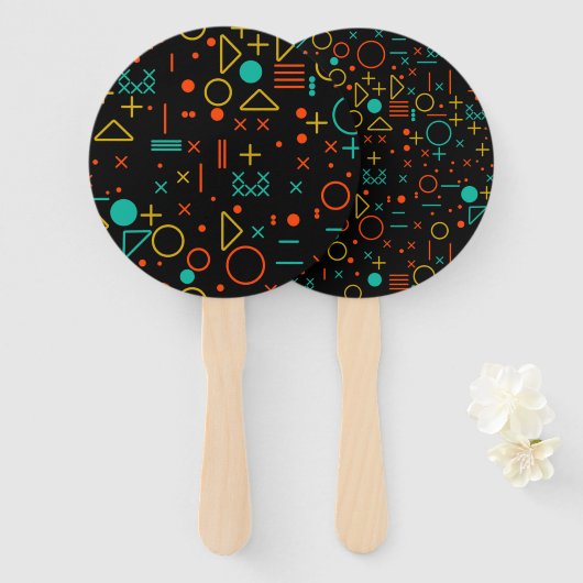 幾何学的な形状 ハンドファン (正面&裏面)