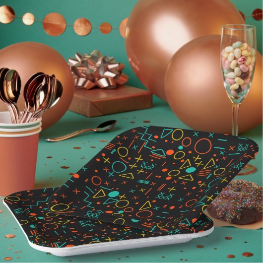 幾何学的な形状 ペーパープレート (複数)